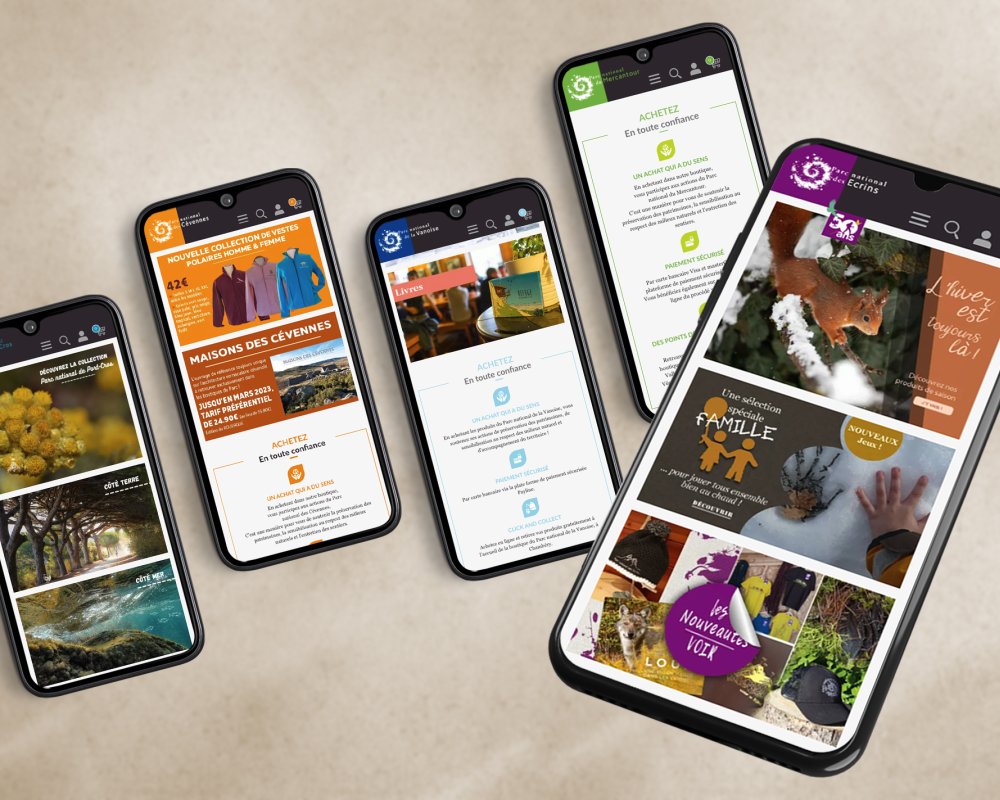 Boutiques PrestaShop pour les Parcs nationaux : vente de carte IGN, t-shirt et goodies