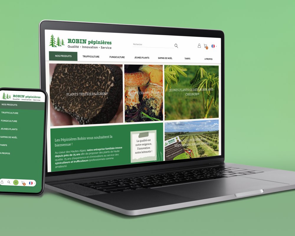 PrestaShop avec la vente de plants et d'article de jardin - Robin Pépinière