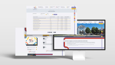 Présentation sous forme de mockup des différents écrans du site du CDG05