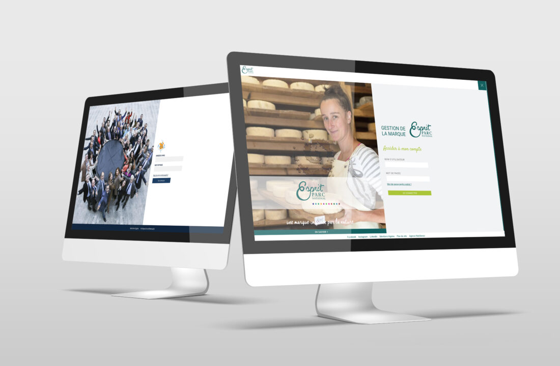 Deux écrans montrent des outils métiers fais sur Drupal