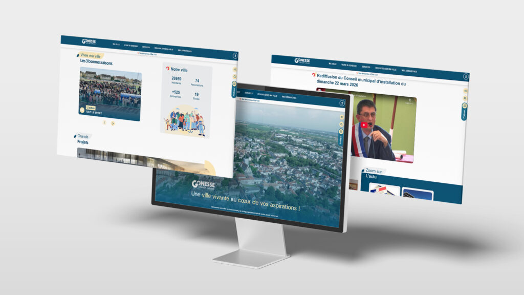 Présentations d'écrans du site de la mairie de Gonesse