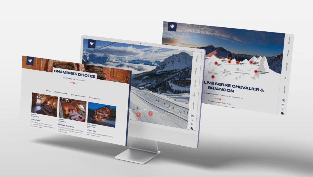 Présentation de plusieurs écrans du site de Serre-Chevalier
