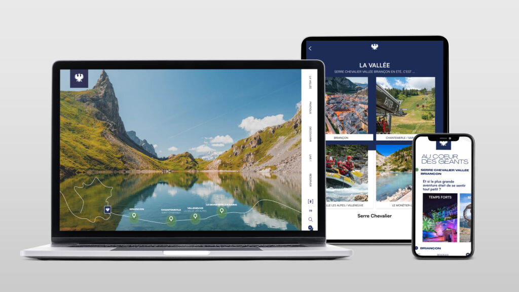 Plusieurs écrans du site wed de serre-chevalier