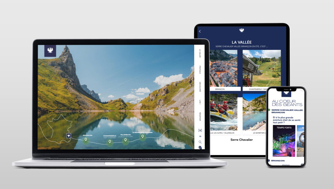 Plusieurs écrans du site wed de serre-chevalier