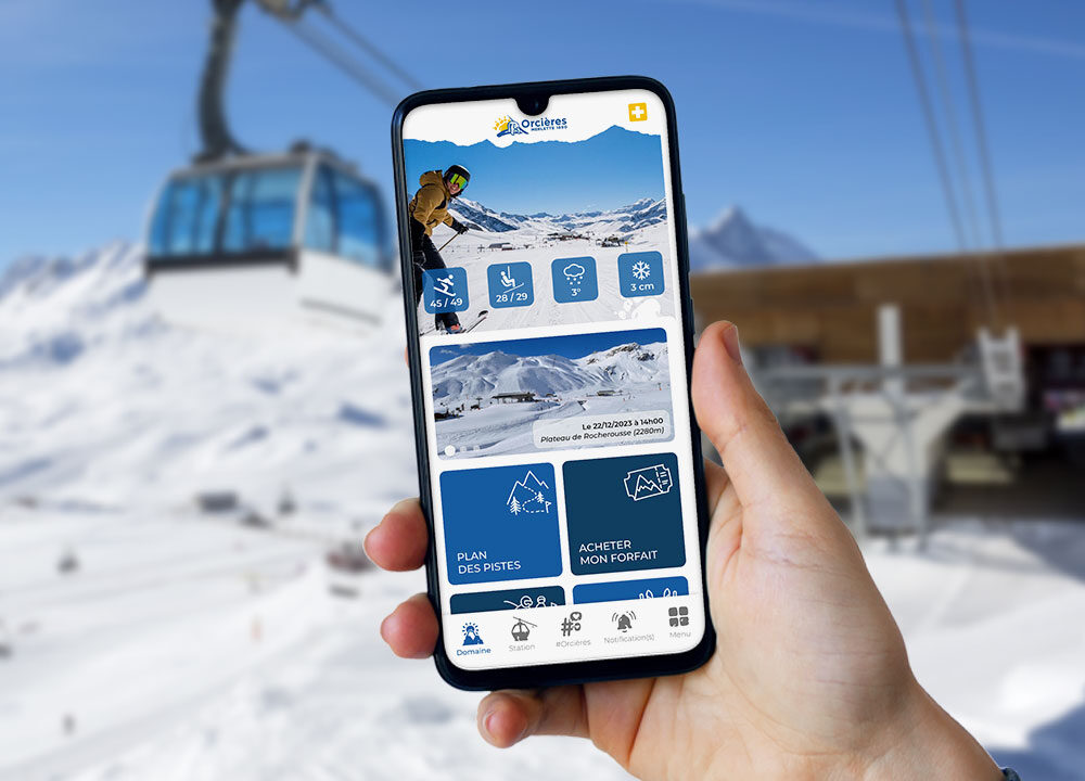 Photo montrant l'application Orcières.